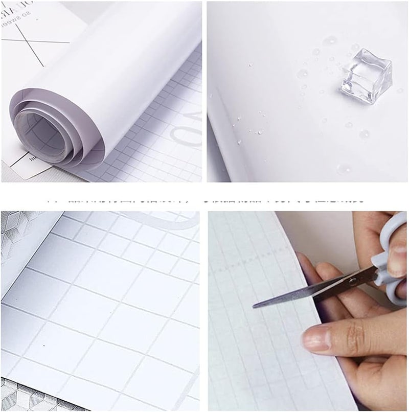 tiltil Shiny Self Adhesive Wallpaper White Glossy Removable Peel and Stick Wallpaper,23.6" X 393 "Waterproof Countertop Paper White Contact Paper for Cabinet Countertop Furniture Kitchen Vinyl Film - Image 5